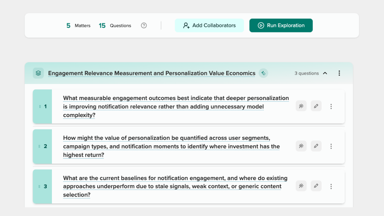 Build a question list that pushes thinking